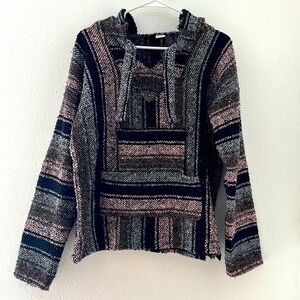 Authentic Mexican Baja Hoodie Sweater Size Medium